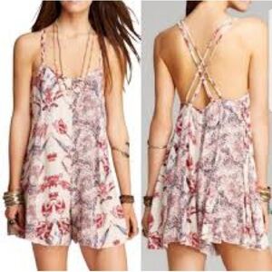 Free people isabella floral mixed print romper size small